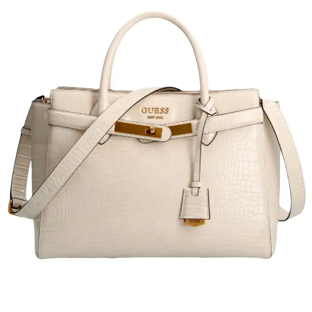 Sac a main femme Guess Original & vintage logo gold Beige - ZESHOES