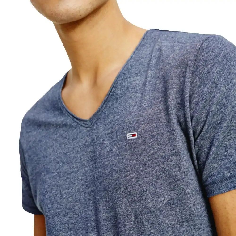 T shirt manche courte homme Tommy Jeans Little flag logo Bleu - ZESHOES