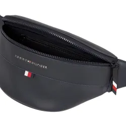 Sac banane homme Tommy Jeans Essential piquet Noir - ZESHOES Sac banane homme Tommy Jeans Essential piquet Noir - ZESHOES