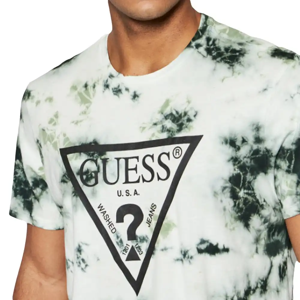 T shirt manche courte homme Guess Classic logo triangle Blanc - ZESHOES