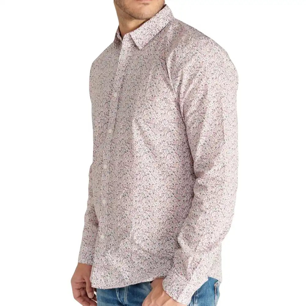 Chemise manches longues homme Le Temps Des Cerises Flowers style Rose - ZESHOES