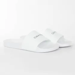 Claquette homme Calvin Klein Original white Blanc - ZESHOES Claquette homme Calvin Klein Original white Blanc - ZESHOES