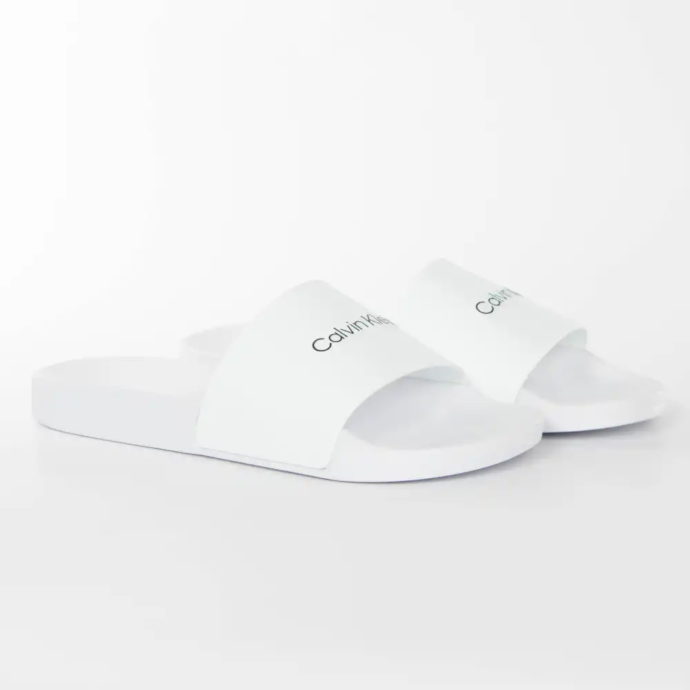 Claquette homme Calvin Klein Original white Blanc - ZESHOES