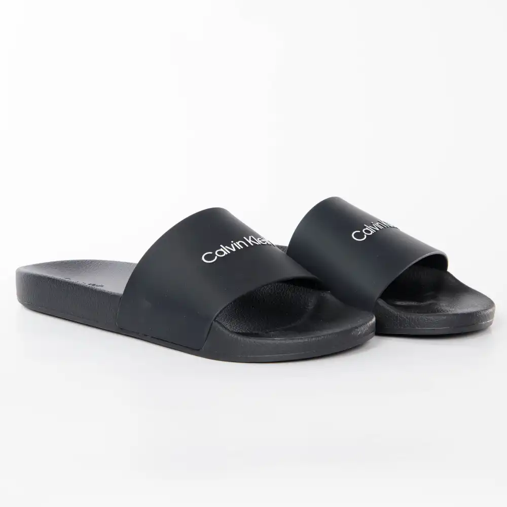 Claquette homme Calvin Klein Original logo Noir - ZESHOES