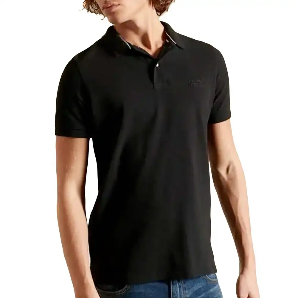Polo manche courte Superdry Classic & vintage Noir - ZESHOES Polo manche courte Superdry Classic & vintage Noir - ZESHOES