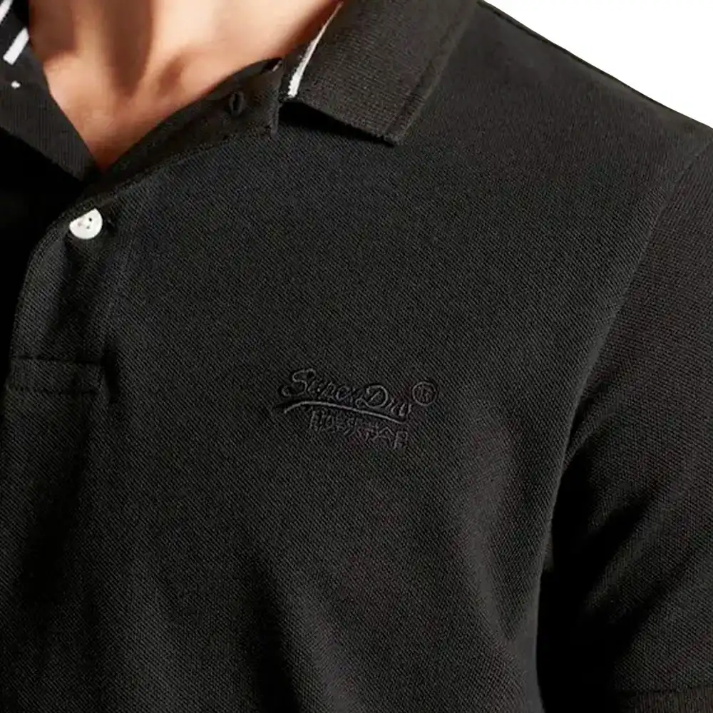 Polo manche courte Superdry Classic & vintage Noir - ZESHOES Polo manche courte Superdry Classic & vintage Noir - ZESHOES