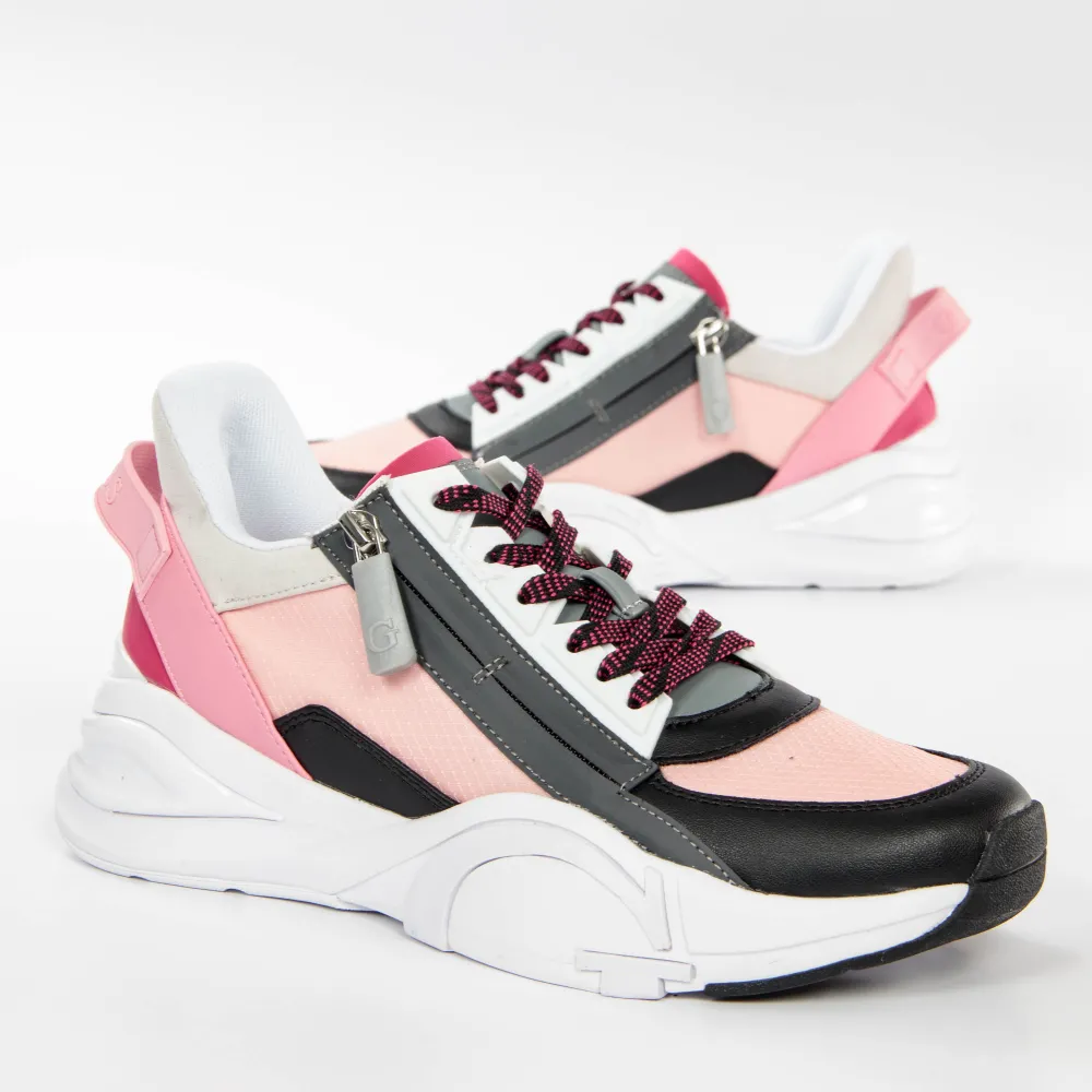 GUESS SNEAKERS BRAYZA VELOURS Baskets Basses Rose - Baskets Femme Guess