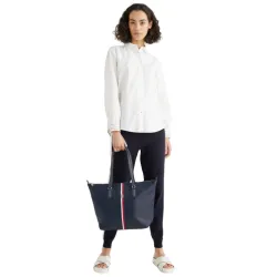 Sac a main femme Tommy Jeans Poppy tote corp Bleu - ZESHOES