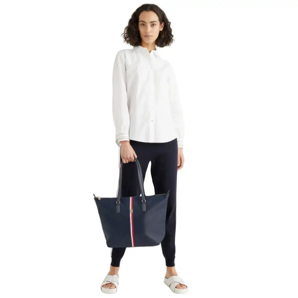 Sac a main femme Tommy Jeans Poppy tote corp Bleu - ZESHOES