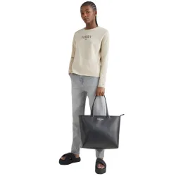 Sac a main femme Tommy Jeans Essential pu tote Noir - ZESHOES