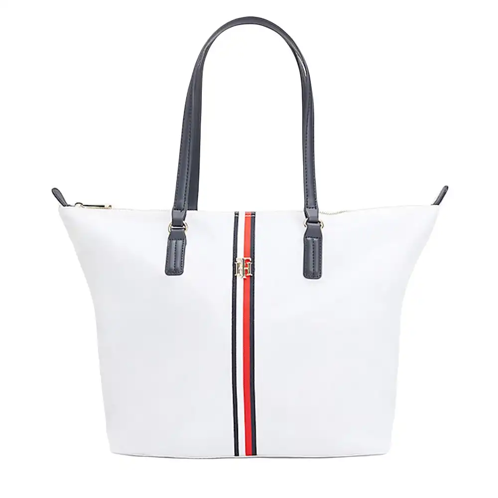 Sac a main femme Tommy Jeans Poppy tote corp Blanc - ZESHOES