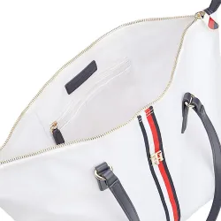 Sac a main femme Tommy Jeans Poppy tote corp Blanc - ZESHOES