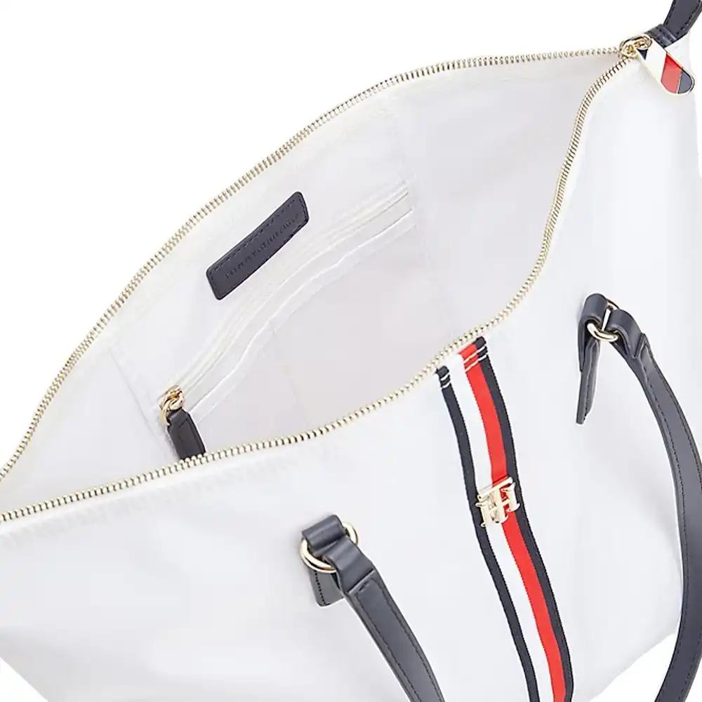 Sac a main femme Tommy Jeans Poppy tote corp Blanc - ZESHOES