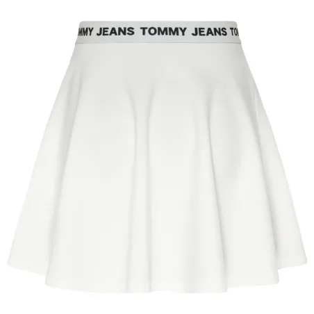 Produits victimes de leur succès Tommy Jeans Blanc Logo Wb Mini Circle Skirt