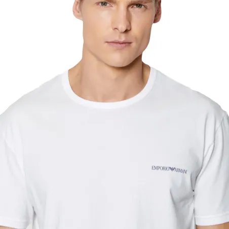 Produits victimes de leur succès Emporio Armani Blanc<br />
Bleu Pack x2 tee shirt