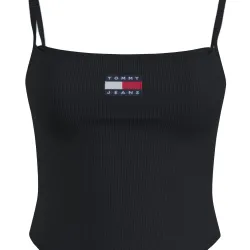 Debardeur femme Tommy Jeans Badge Strap Body Noir - ZESHOES