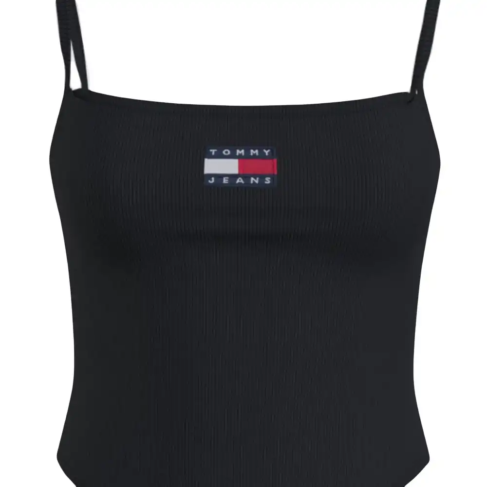 Debardeur femme Tommy Jeans Badge Strap Body Noir - ZESHOES