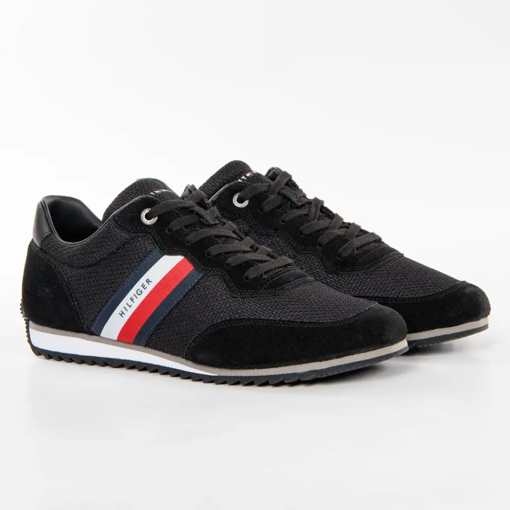 Basket de ville basse homme Tommy Jeans Essential mesh runner Noir - ZESHOES