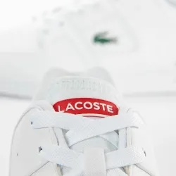 Basket basse homme Lacoste Court cage Blanc - ZESHOES Basket basse homme Lacoste Court cage Blanc - ZESHOES