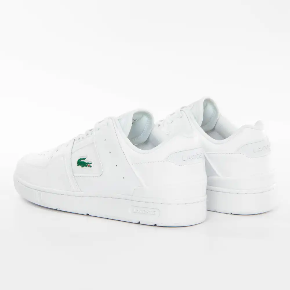 Basket basse femme Lacoste Court cage Blanc - ZESHOES Basket basse femme Lacoste Court cage Blanc - ZESHOES