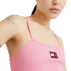 Debardeur femme Tommy Jeans Badge Strap Body Rose - ZESHOES Debardeur femme Tommy Jeans Badge Strap Body Rose - ZESHOES