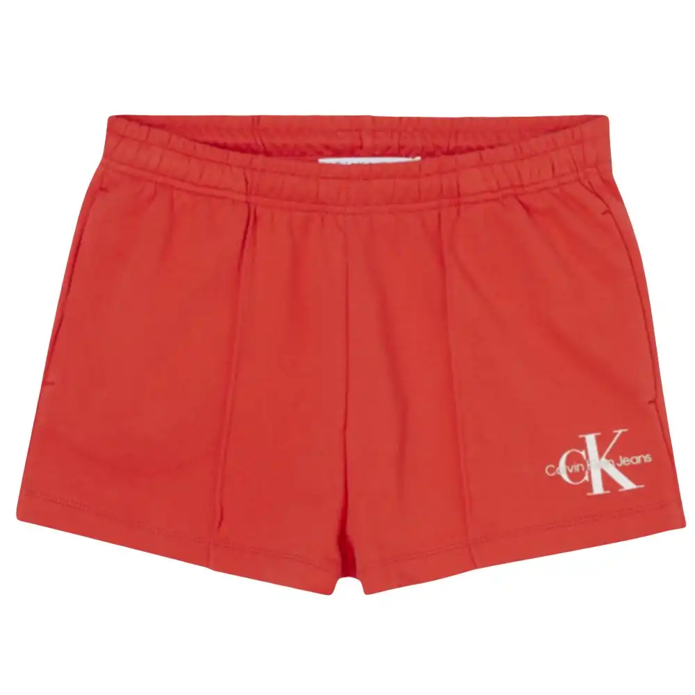 Short femme Calvin Klein Original red logo Rouge - ZESHOES