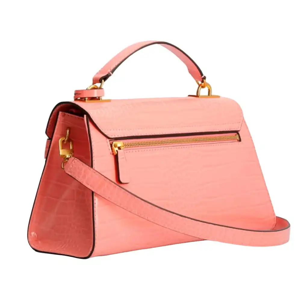 Sac a main femme Guess Enisa croc print Rose - ZESHOES