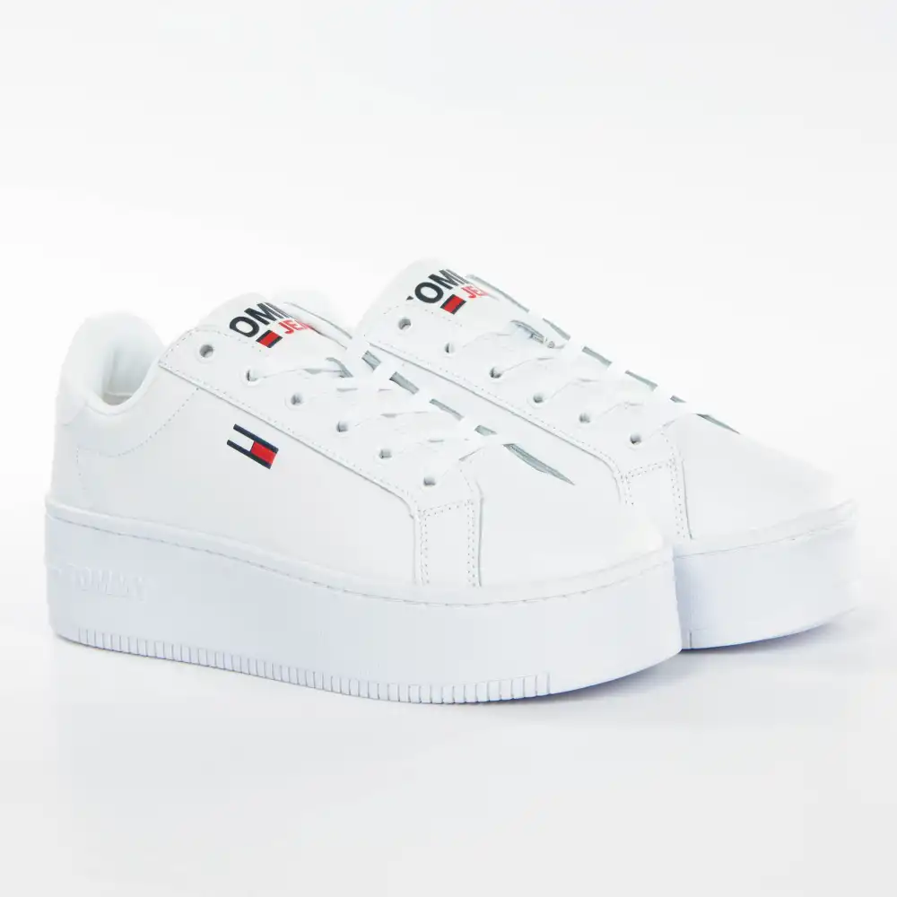 Basket de ville basse femme Tommy Jeans Flatform essential Blanc - ZESHOES