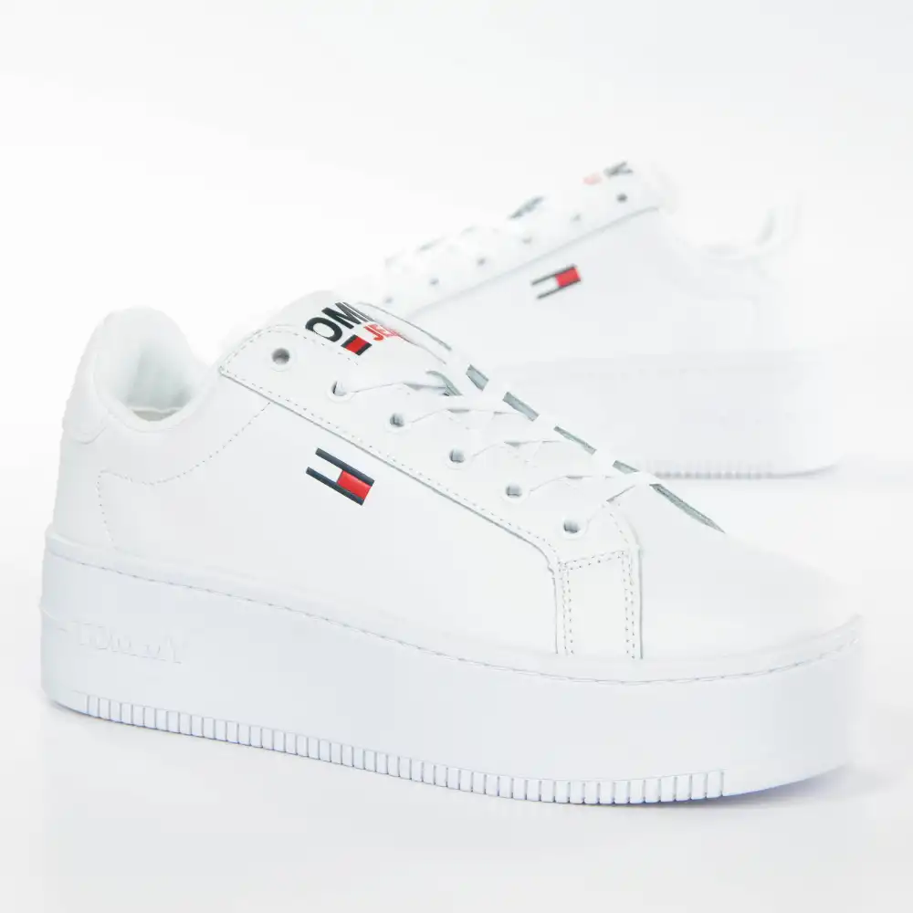 Basket de ville basse femme Tommy Jeans Flatform essential Blanc - ZESHOES