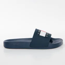 Claquette femme Tommy Jeans Flagpool slide Bleu - ZESHOES