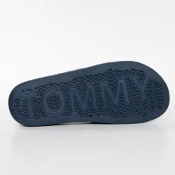 Claquette femme Tommy Jeans Flagpool slide Bleu - ZESHOES