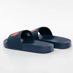 Claquette femme Tommy Jeans Flagpool slide Bleu - ZESHOES