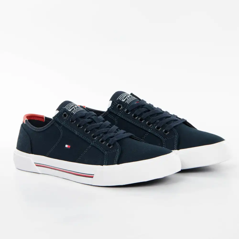 Basket de ville basse homme Tommy Jeans Corporate canvas vulc Bleu - ZESHOES