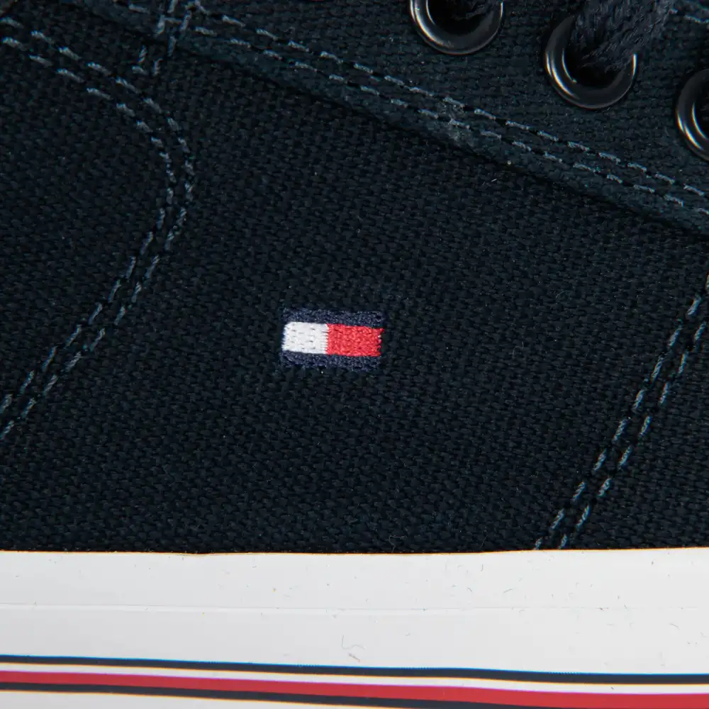 Basket de ville basse homme Tommy Jeans Corporate canvas vulc Bleu - ZESHOES Basket de ville basse homme Tommy Jeans Corporate canvas vulc Bleu - ZESHOES