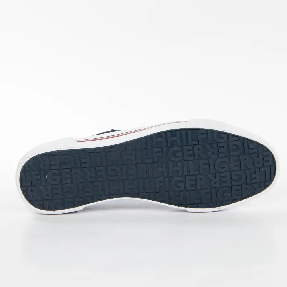 Basket de ville basse homme Tommy Jeans Corporate canvas vulc Bleu - ZESHOES Basket de ville basse homme Tommy Jeans Corporate canvas vulc Bleu - ZESHOES