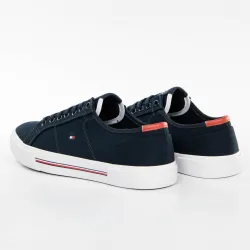 Basket de ville basse homme Tommy Jeans Corporate canvas vulc Bleu - ZESHOES Basket de ville basse homme Tommy Jeans Corporate canvas vulc Bleu - ZESHOES