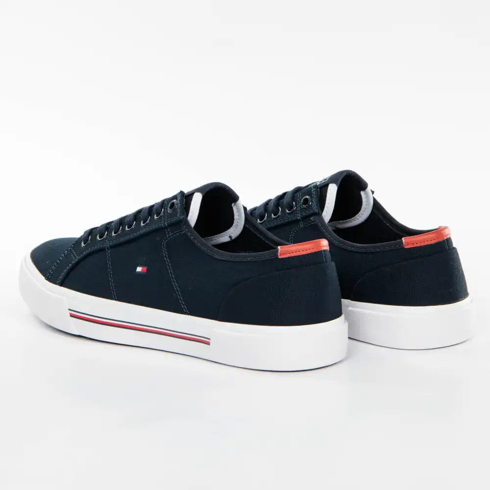 Basket de ville basse homme Tommy Jeans Corporate canvas vulc Bleu - ZESHOES Basket de ville basse homme Tommy Jeans Corporate canvas vulc Bleu - ZESHOES
