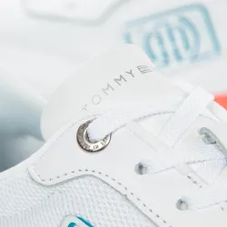 Basket basse femme Tommy Jeans Card logo Blanc - ZESHOES