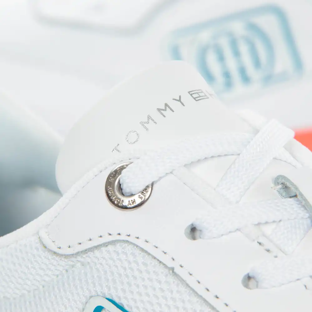 Basket basse femme Tommy Jeans Card logo Blanc - ZESHOES