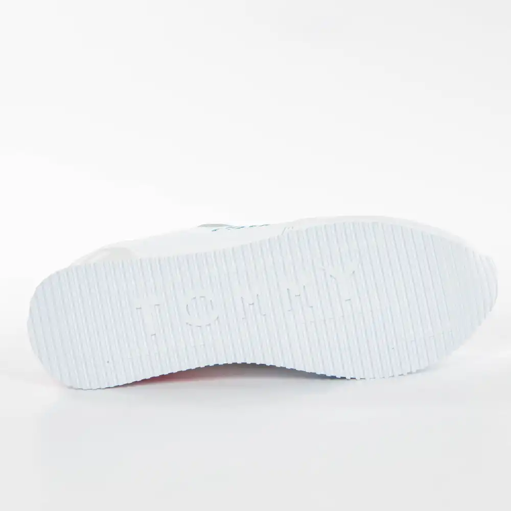 Basket basse femme Tommy Jeans Card logo Blanc - ZESHOES