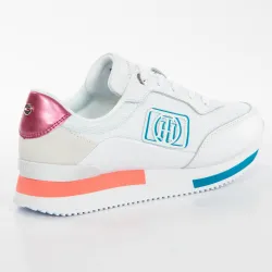 Basket basse femme Tommy Jeans Card logo Blanc - ZESHOES