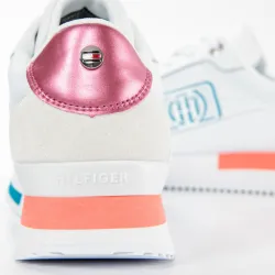 Basket basse femme Tommy Jeans Card logo Blanc - ZESHOES