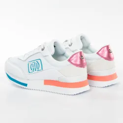 Basket basse femme Tommy Jeans Card logo Blanc - ZESHOES