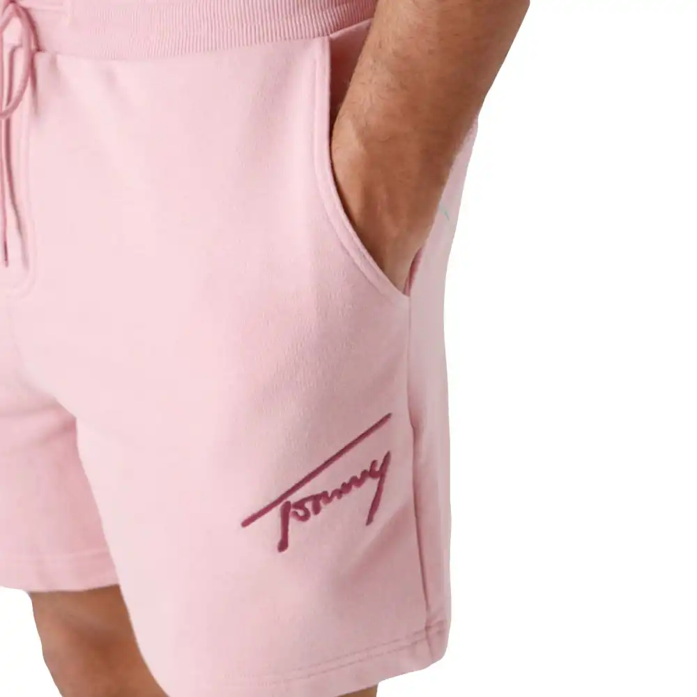 Short homme Tommy Jeans Classic signature Rose - ZESHOES