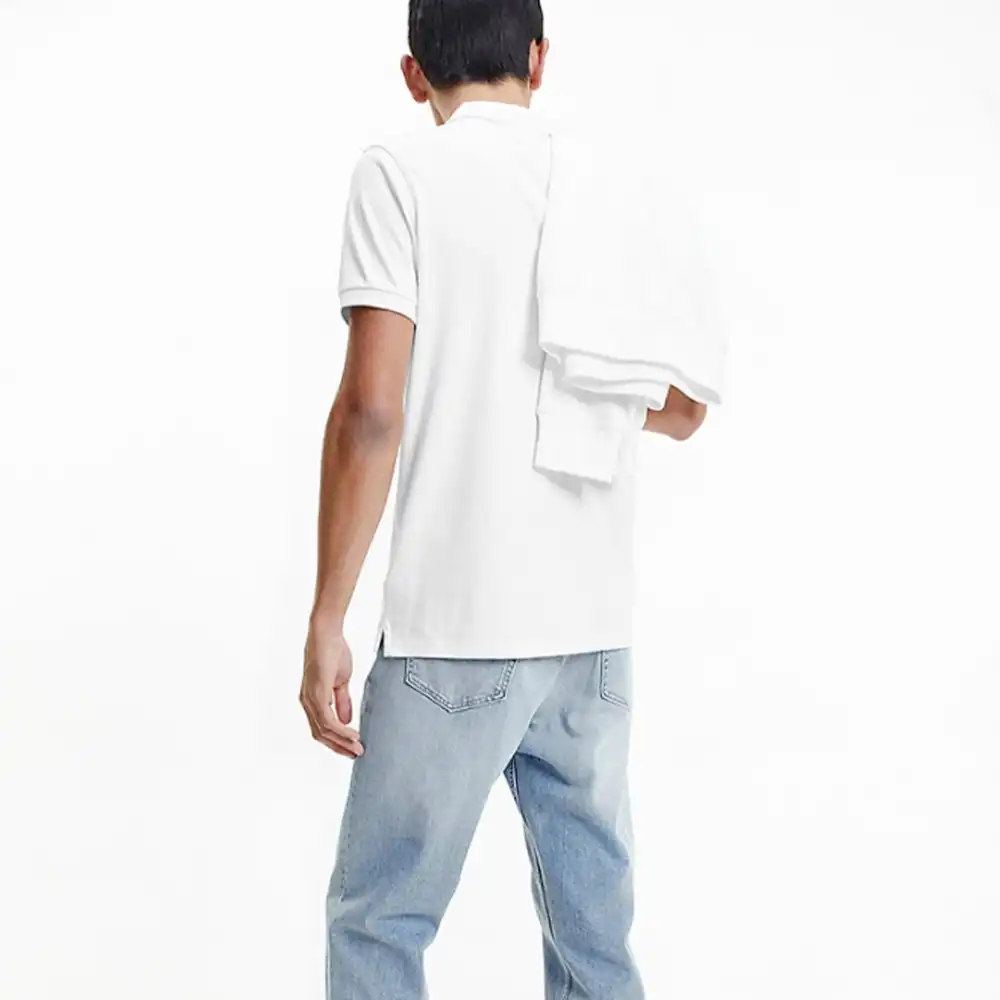 Polo manche courte Calvin Klein Classic logo Blanc - ZESHOES