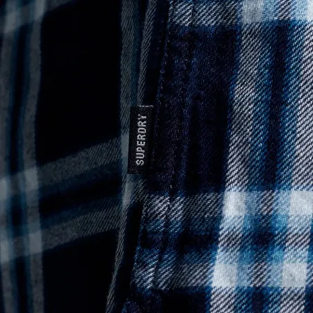 Chemise manches longues homme Superdry Bleu Logo vintage & original