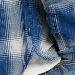 Chemise manches longues homme Superdry Logo vintage & original Bleu - ZESHOES