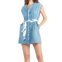 Robe femme Le Temps Des Cerises Mildura Bleu - ZESHOES