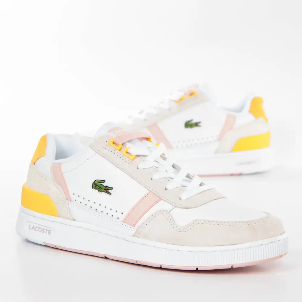 Basket basse femme Lacoste T-clip Blanc - ZESHOES