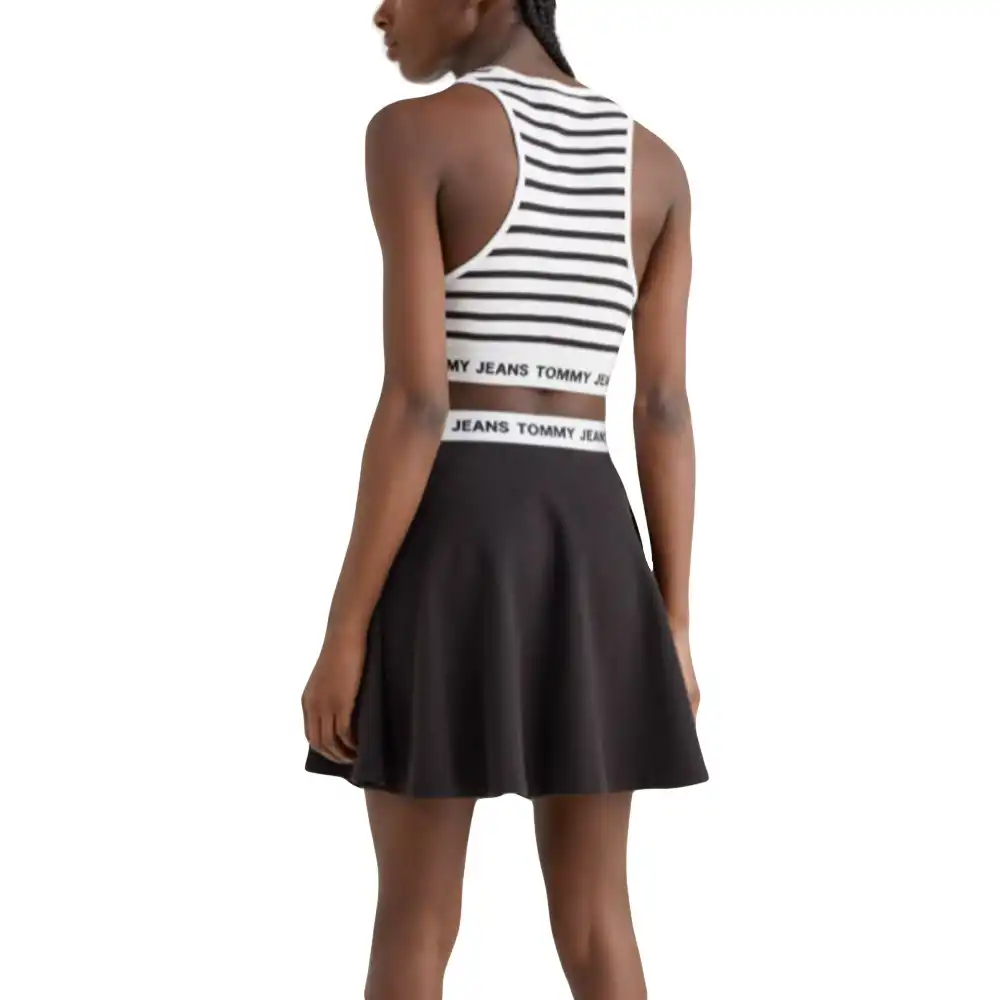 Debardeur femme Tommy Jeans Logo wb crop strip top Blanc - ZESHOES